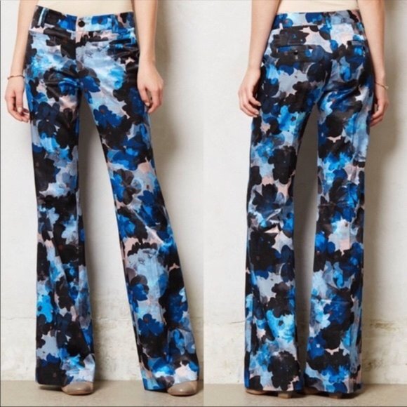 ANTHRO ELEVENSES Brighton Wide Leg Floral Pants - Picture 1 of 9